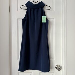 NWT Sail To Sable navy cowl neck cocktail dress size S